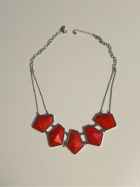 Liz Claiborne Red Geometric Statement Necklace - Women Jewelry